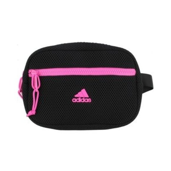 adidas Bags Womans Adidas Airmesh Waist Pack Bag Black Neon Pink